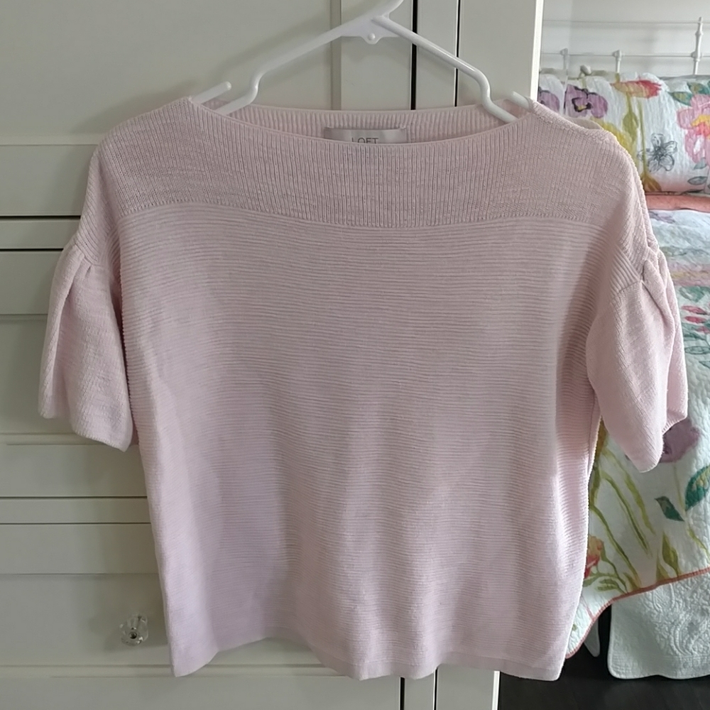 Loft, Pink Sweater/Shirt, size S